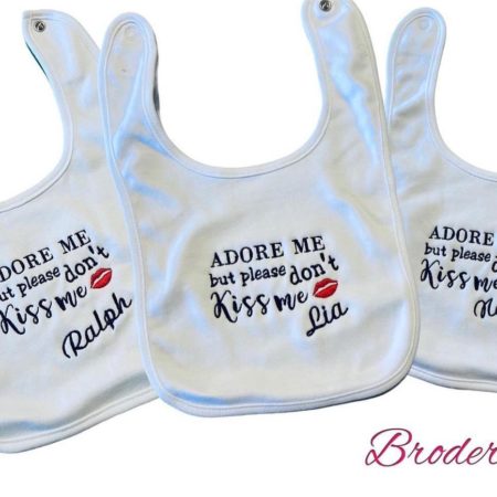 Personalised Baby Bib Embroidered Birth Arabic Name Baby Shower Birthday Toddler
