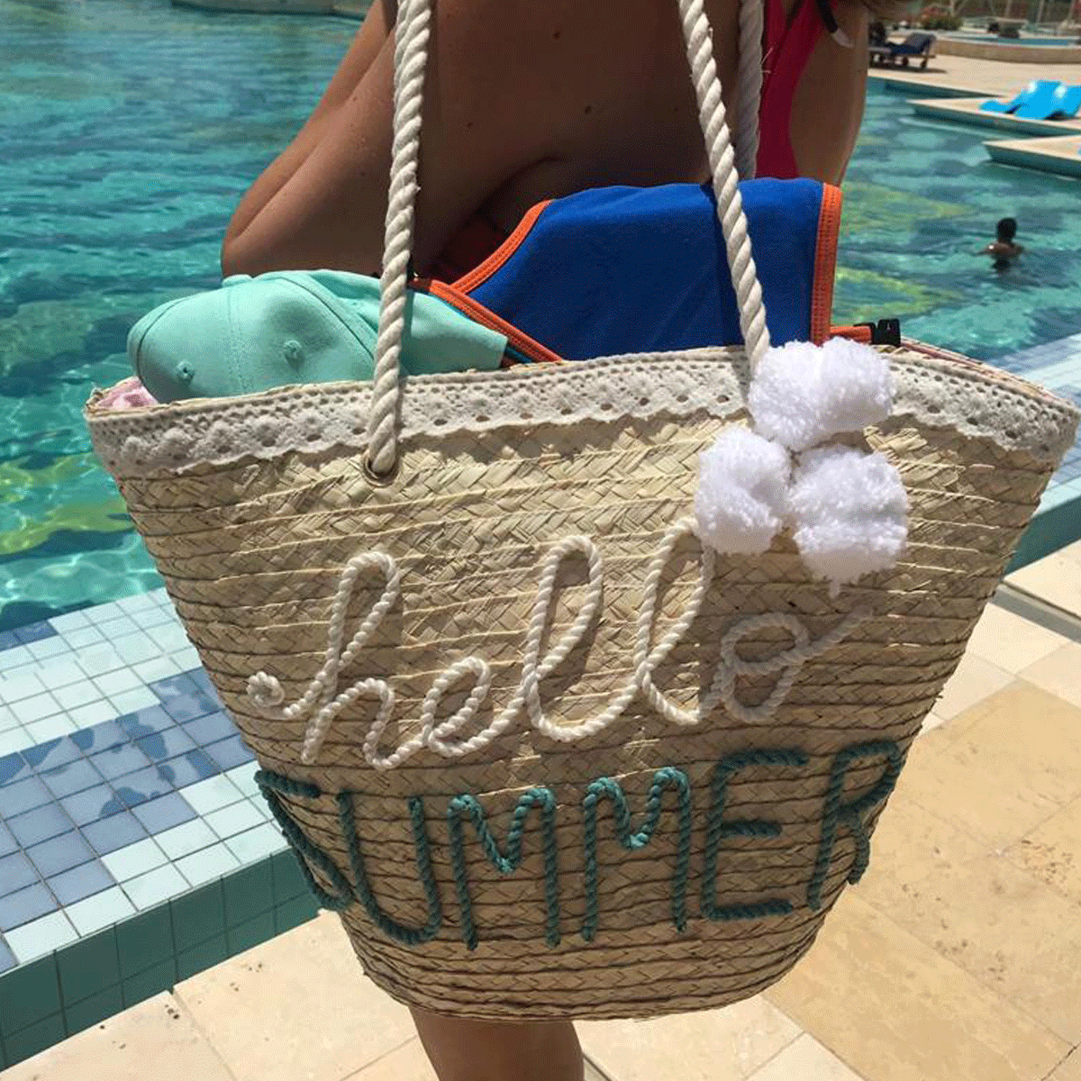 hello summer beach bag